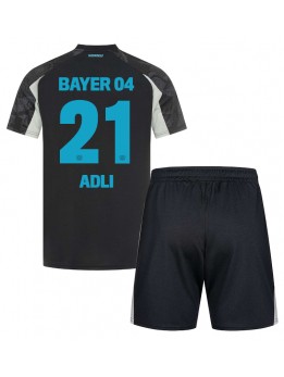 Billige Bayer Leverkusen Amine Adli #21 Tredjedraktsett Barn 2024-25 Kortermet (+ Korte bukser)